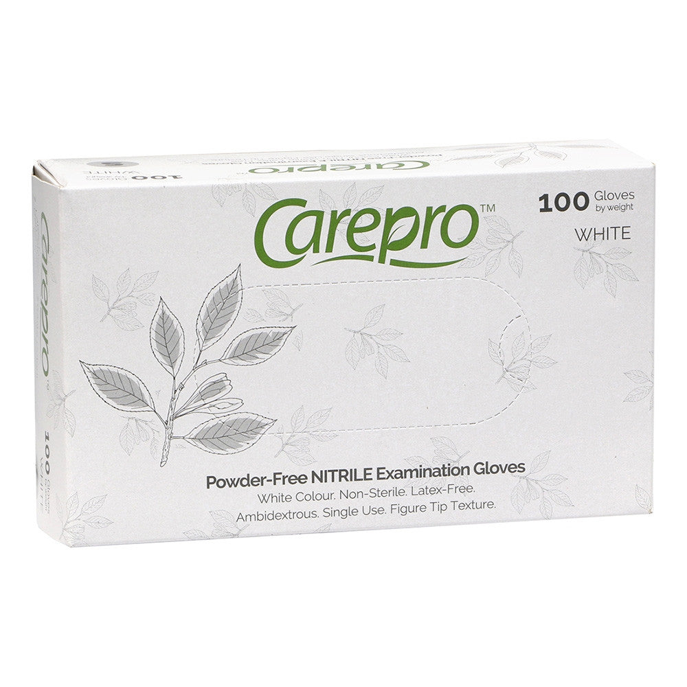 CarePro Powder-Free Nitrile Exam Gloves White 100 pcs X-Small