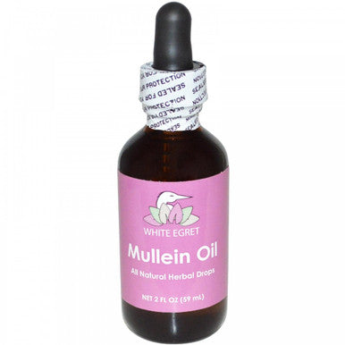 White Egret Mullein Oil All Natural Herbal Drops 2 fl. oz.