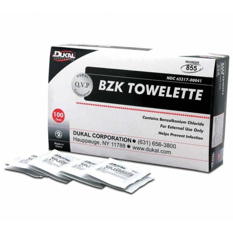Dukal BZK Towelette W/Benzalkonium Chloride 100 Pads