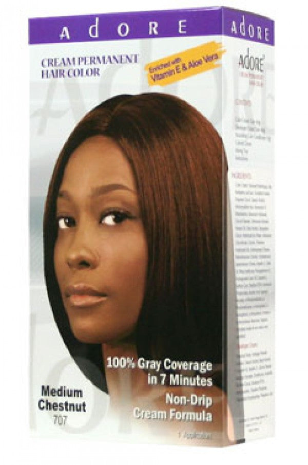 Adore-3 Cream Permanent Hair Color- 707 Medium Chestnut