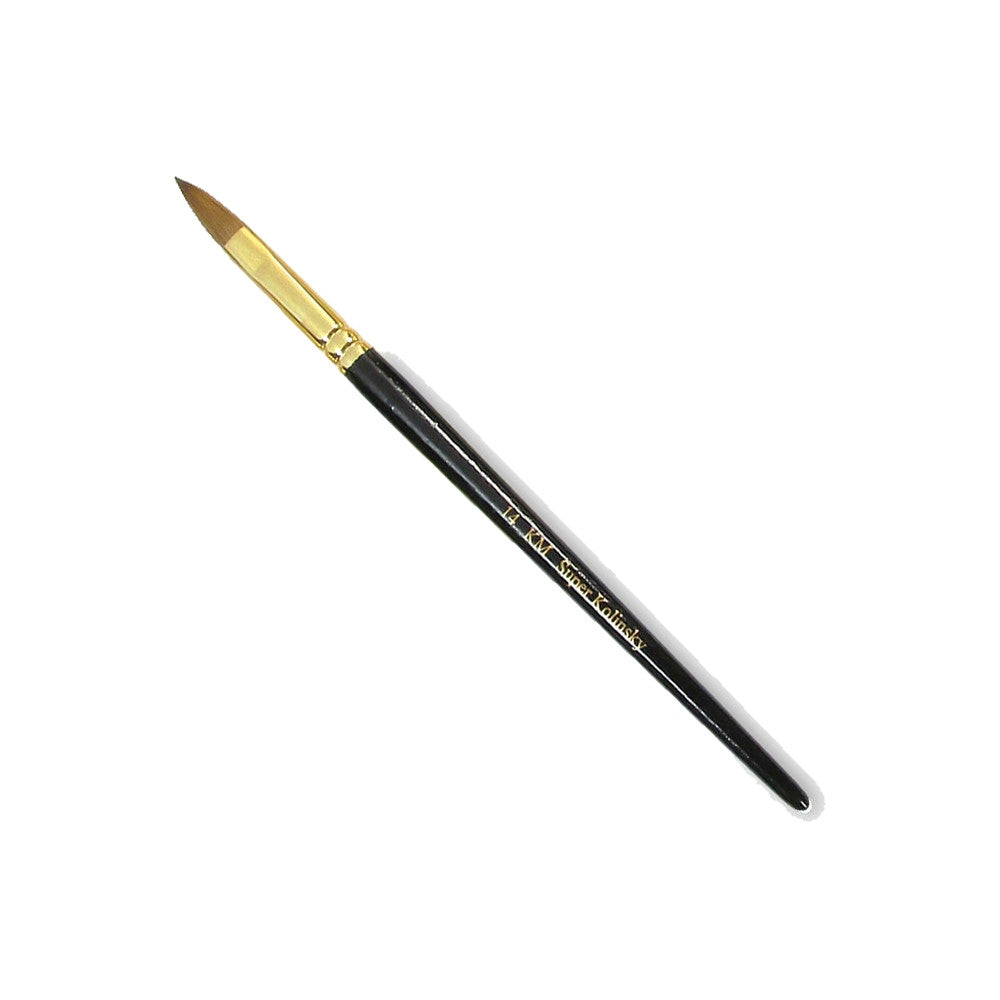 KM Super Kolinsky Acrylic Brush Black/Gold Oval