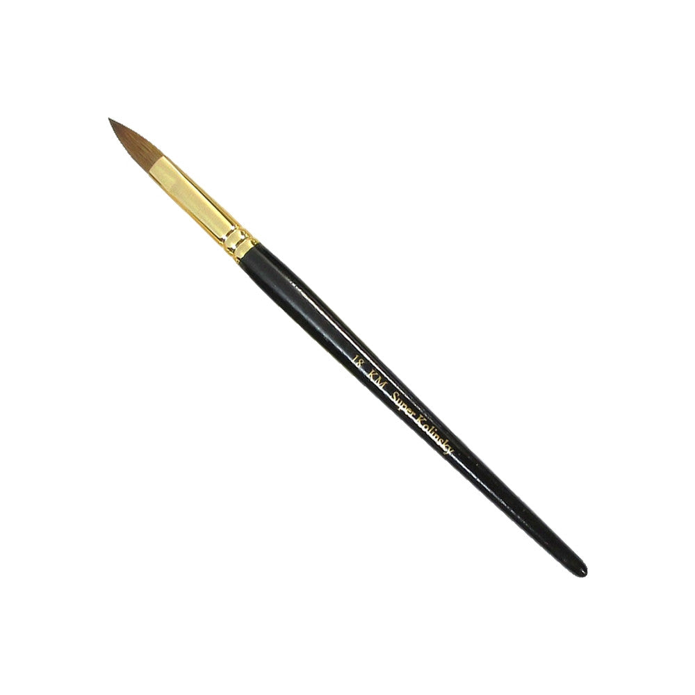 KM Super Kolinsky Acrylic Brush Black/Gold Oval