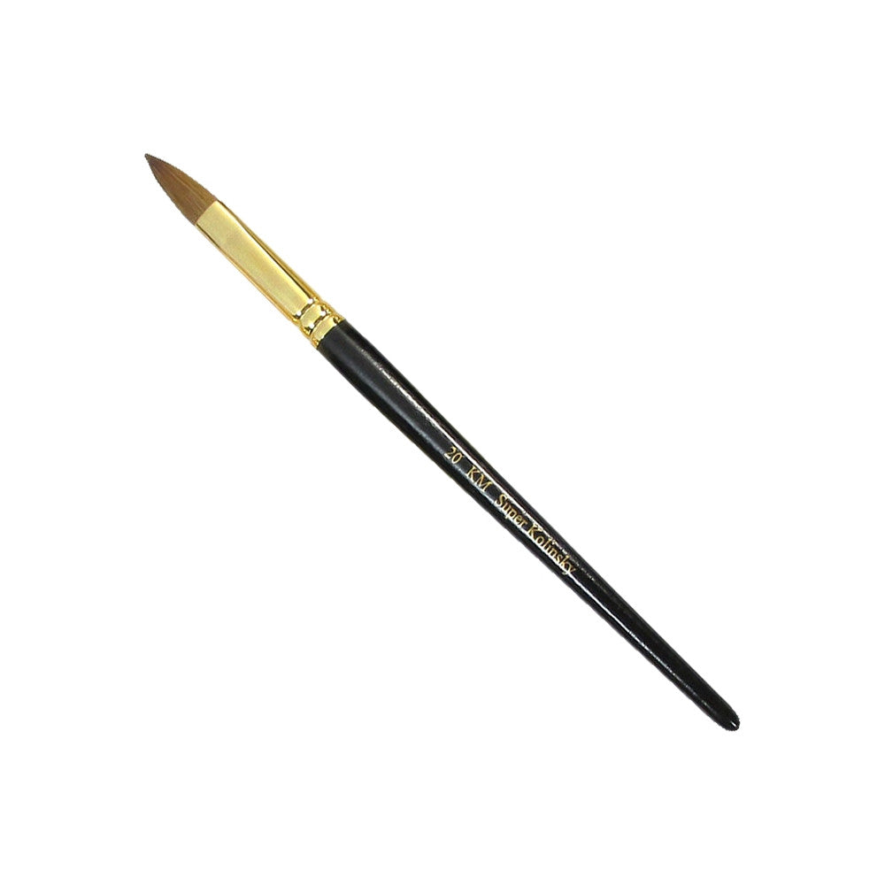 KM Super Kolinsky Acrylic Brush Black/Gold Oval