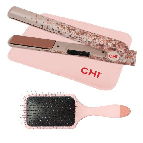 CHI Limited Edition 1" Pink Bubbly Flat Iron Kit