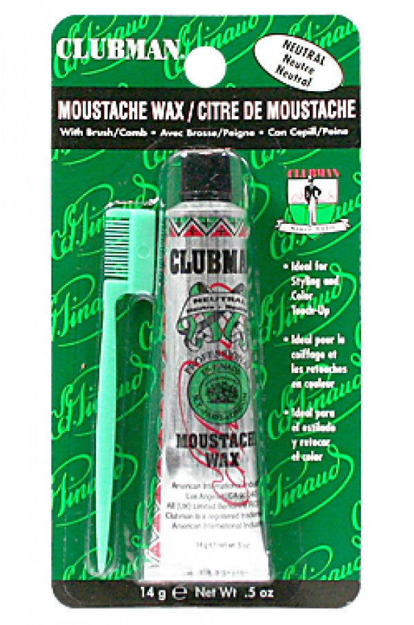 Clubman-1 Moustache Wax w/ Brush (0.5 oz)