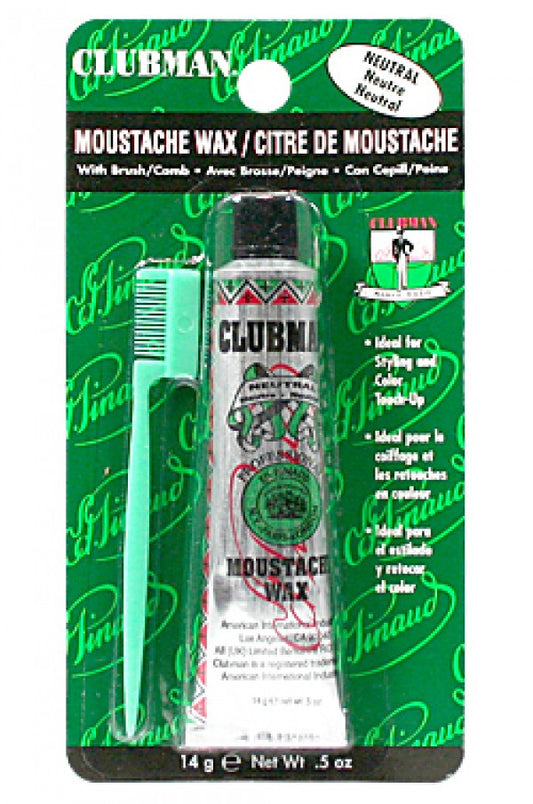 Clubman-1 Moustache Wax w/ Brush (0.5 oz)