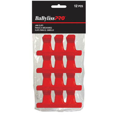 BaBylissPRO - Plastic Jaw Clips - Red - 12/bag