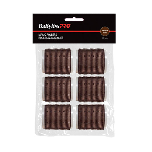 BaBylissPRO - Velcro Rollers - Brown - 55mm - 6/bag