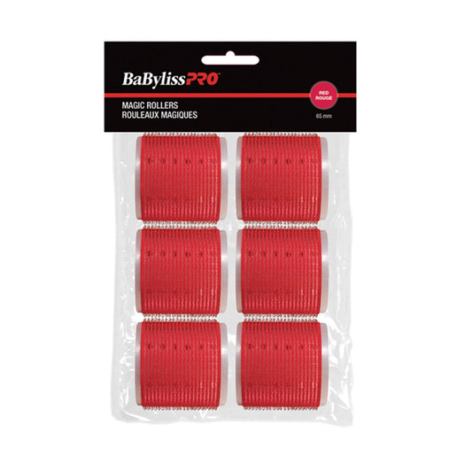 BaBylissPRO - Velcro Rollers - Red - 65mm - 6/bag