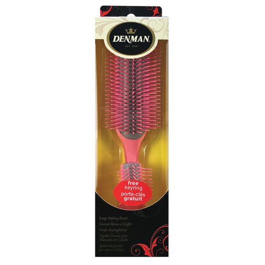 Denman - Large 9 Row Brush Pink