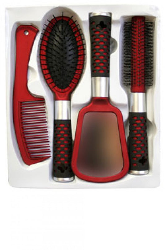 Doo-Oh 4pc Minus Ion Hair Brush 0203 Red