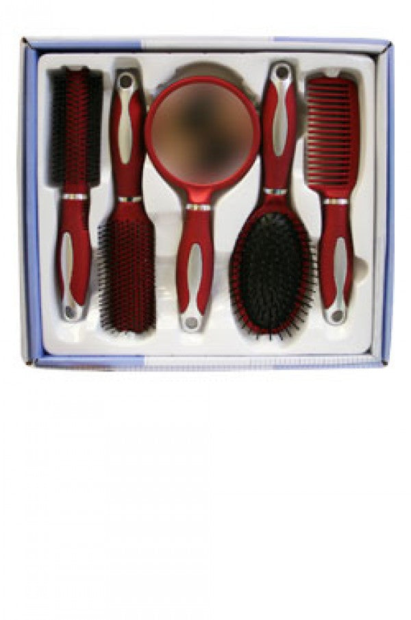 Doo-Oh 5pcs Hair Brush Set 0202 Red