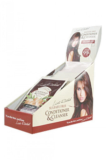 D &amp; R-188 Lisa Rachel Revitalisant et nettoyant à l'huile d'argan pour cheveux bouclés (24/pqt)