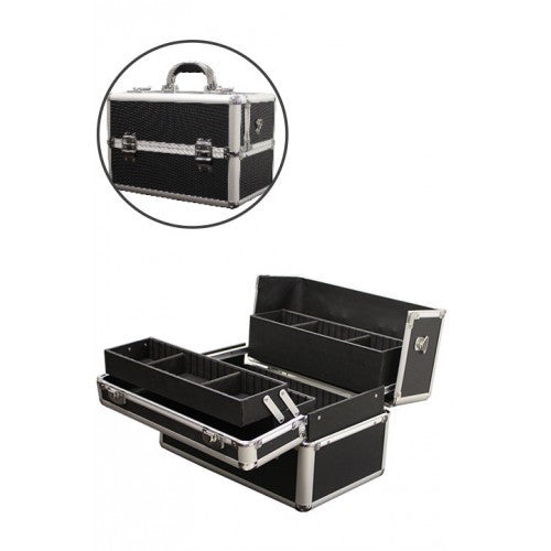 Marianna Makeup Case Black Aluminum Small