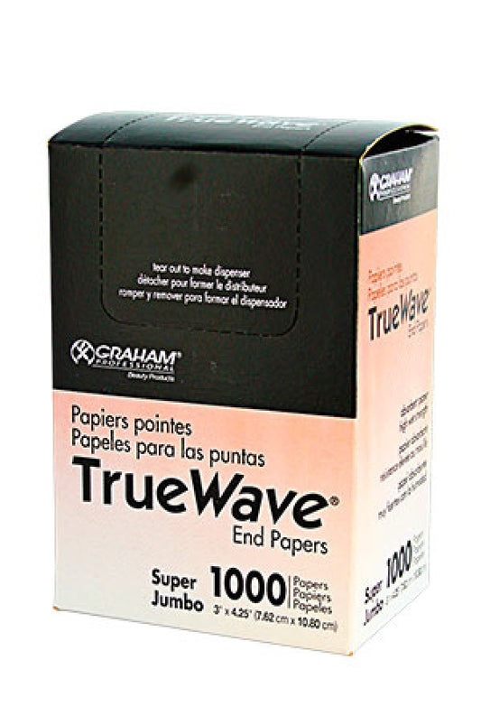 Graham-56175 True Wave End Papers -Super Jumbo (1000 papers/3"x4.25") -pc