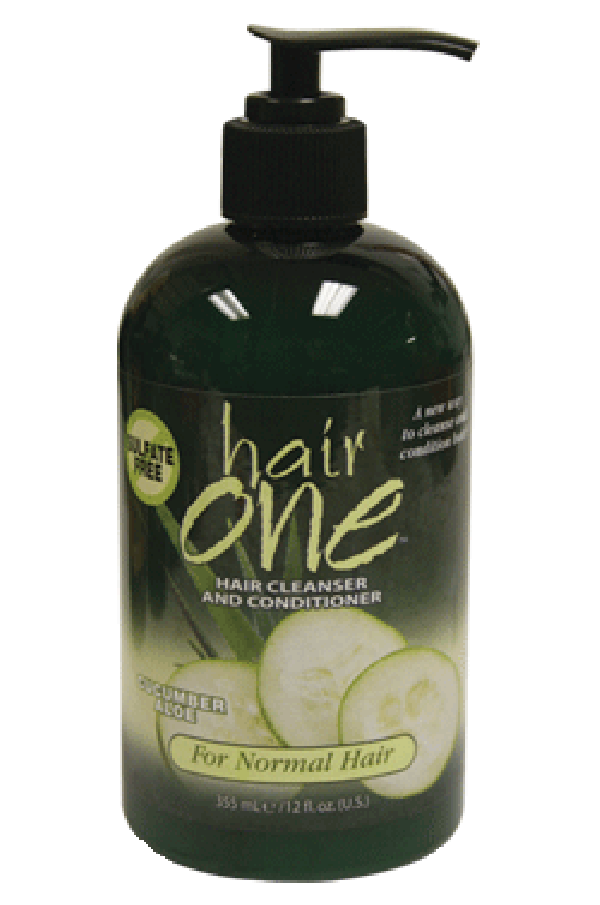 Hair One-2 Hair Cleanser & Conditioner Cucumber/Aloe for Normal Hair (12oz)