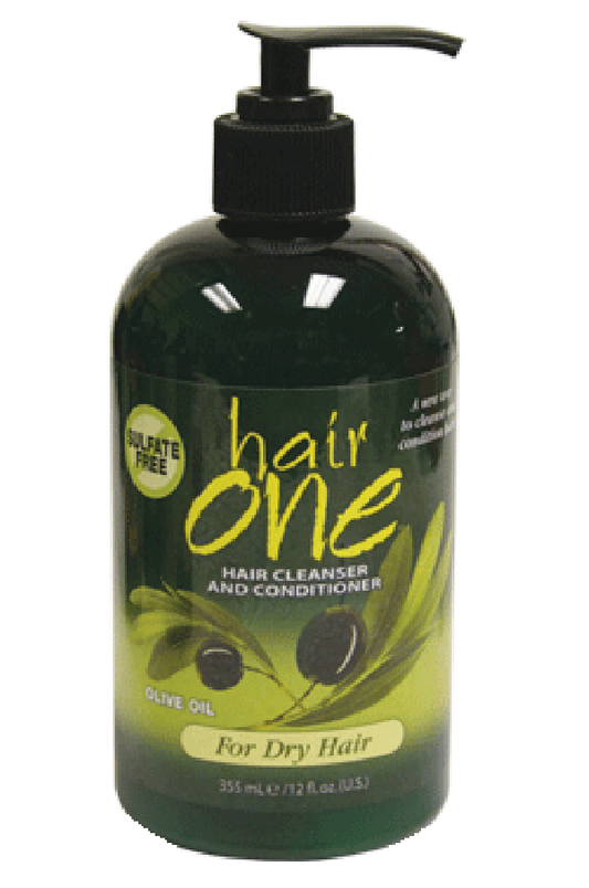 Hair One-3 Hair Cleanser & Conditioner Olive Oil for Dry Hair (12oz)