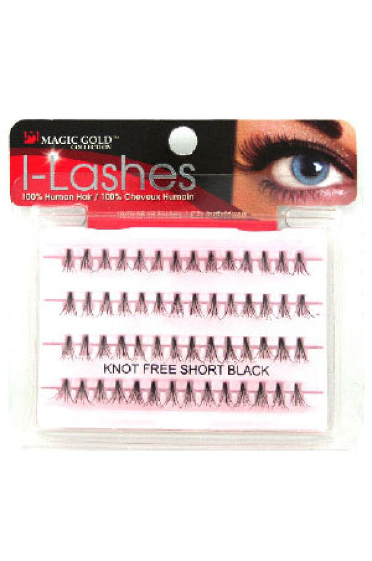 Magic Gold Eyelashes Knot Free Flares (Short Black)