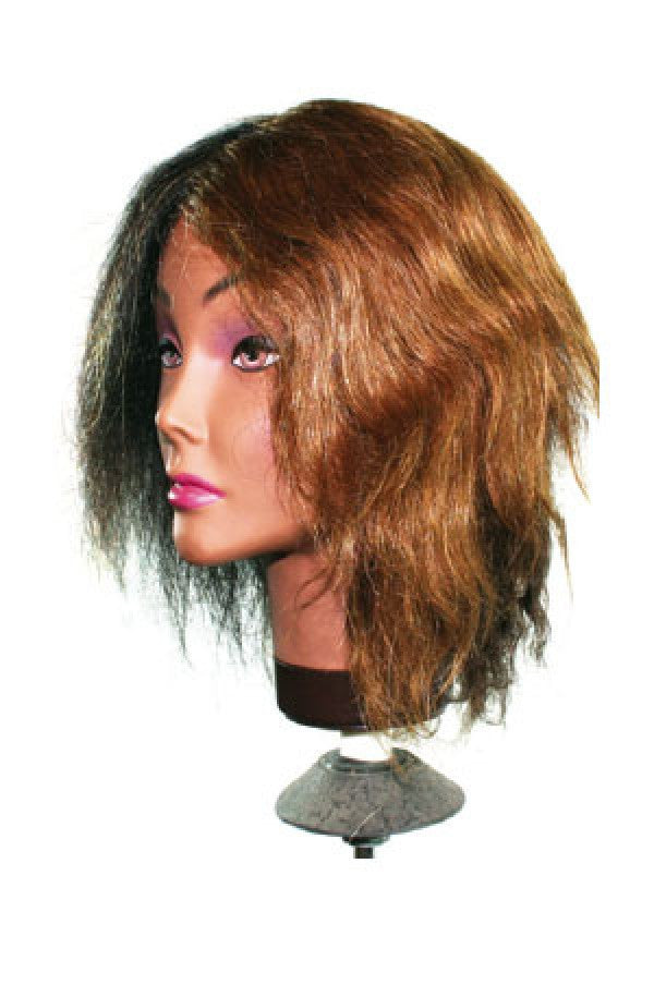 M-2020B Practice Mannequin Human Hair Black/Brown/Gray Mix (12-14b)