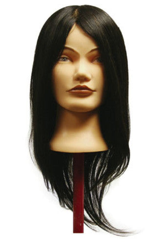 M-4040 Mannequin d'entraînement cheveux humains brun visage noir (20-22")