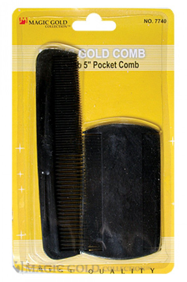 Magic Gold-7740 Fine Comb w/ 5" Pocket Comb -dz