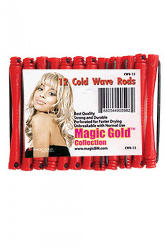 Magic Gold Cold Wave Rods Long 2/16" Red CWR-15 -dz