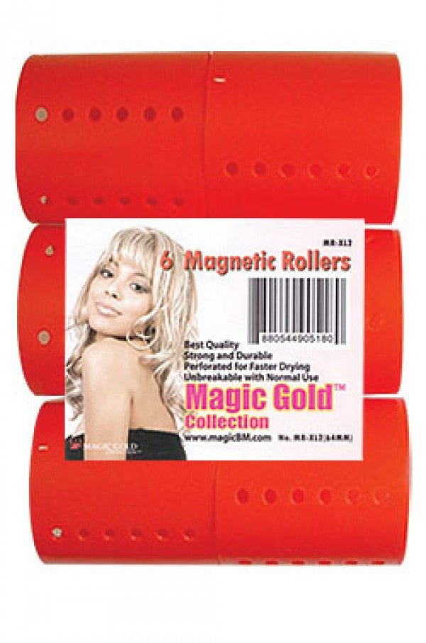 MR-XL2 Magnetic Rollers 6pc (64mm/ Red) -pk