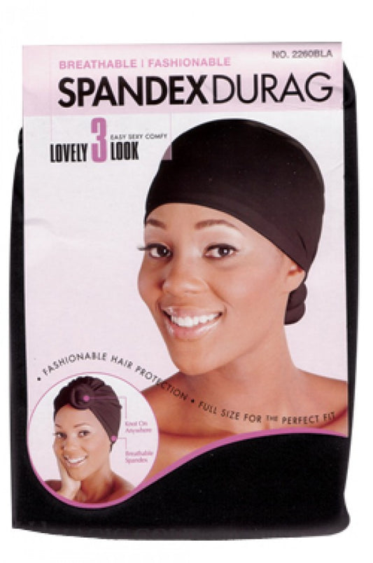 Magic-2260BLA Spandex Lady Durag Black -dz