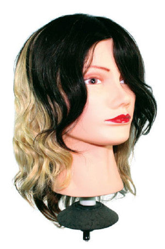 M8000 Practice Mannequin Human Hair Black/D.Brown/L.Brown/Blonde/Gray Mix (14~16")