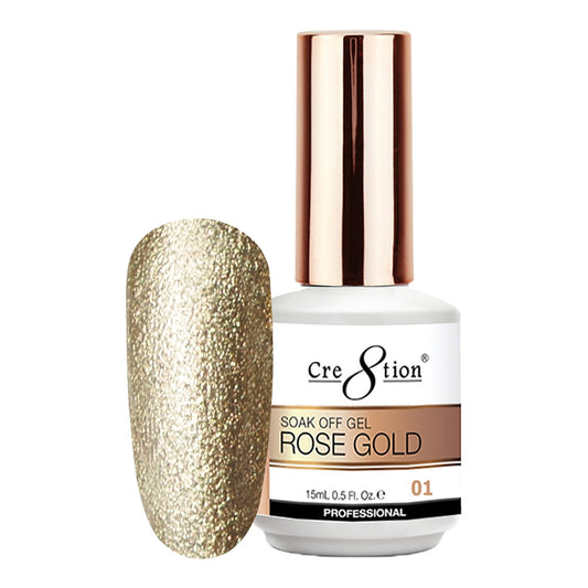 Cre8tion Rose Gold 01 Soak Off Gel 0.5 fl oz/15 ml 0916-3124