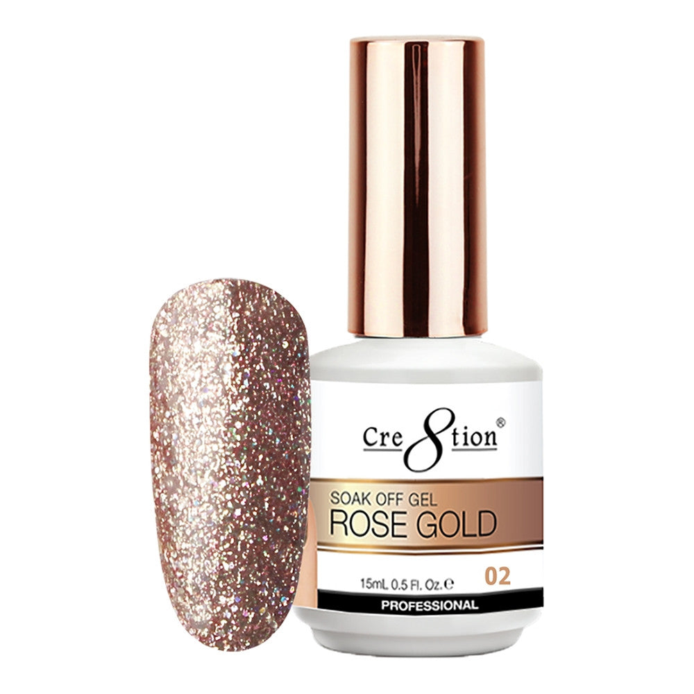 Cre8tion Rose Gold 02 Soak Off Gel 0.5 fl oz/15 ml 0916-3125