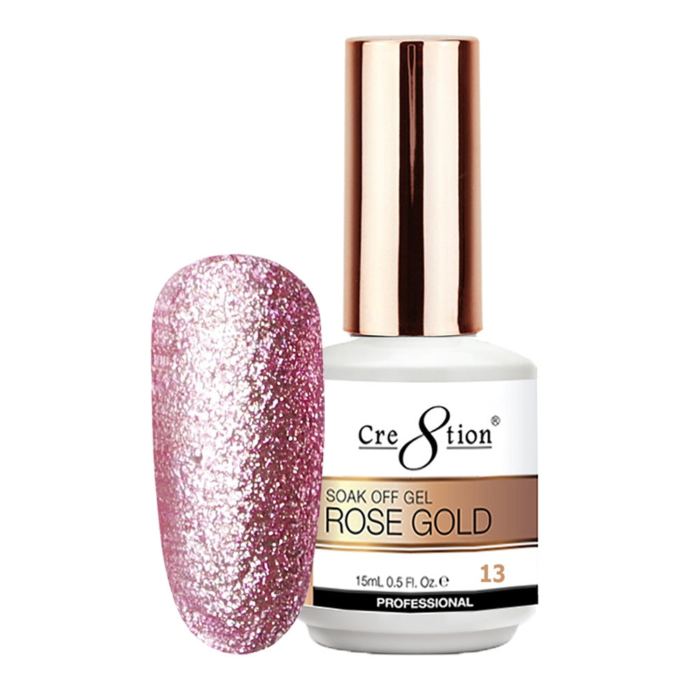 Cre8tion Rose Gold 13 Soak Off Gel 0.5 fl oz/15 ml 0916-3136