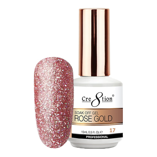 Cre8tion Rose Gold 17 Soak Off Gel 0.5 fl oz/15 ml 0916-3140