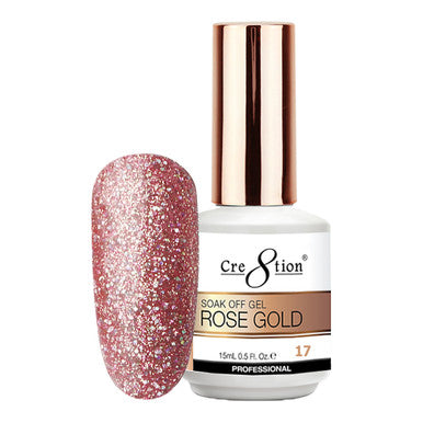 Cre8tion Rose Gold 17 Soak Off Gel 0.5 fl oz/15 ml 0916-3140