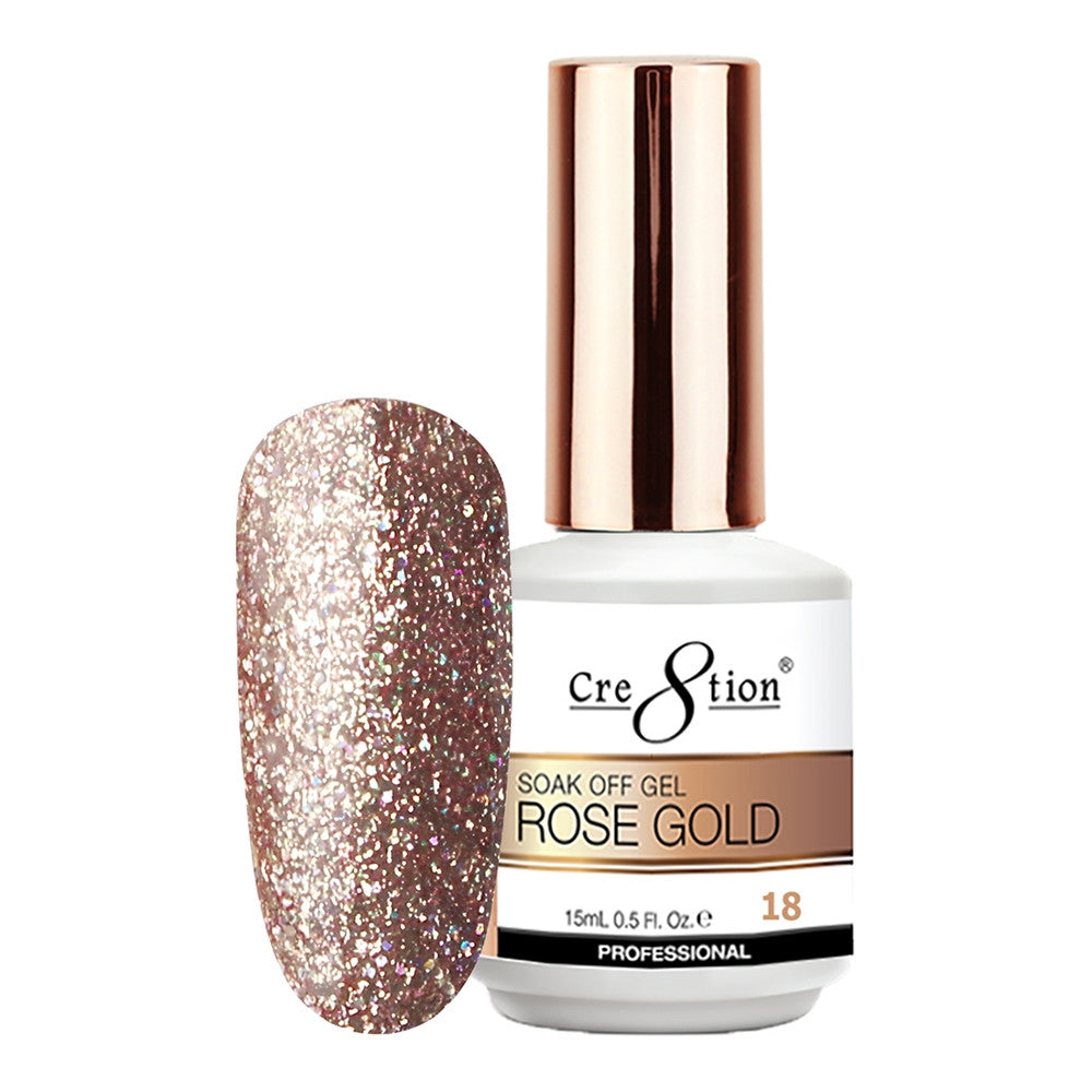 Cre8tion Rose Gold 18 Soak Off Gel 0.5 fl oz/15 ml 0916-3141