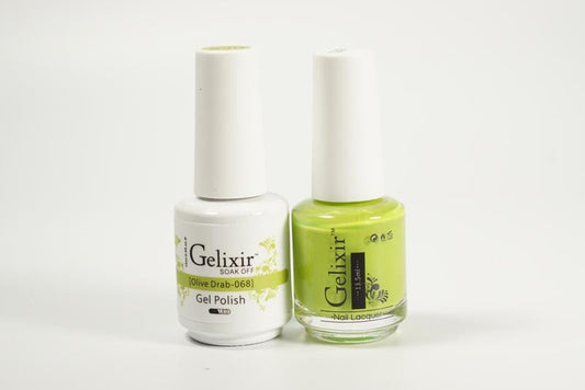 Gelixir Soak Off Gel All In One Set Olive Drab GX068