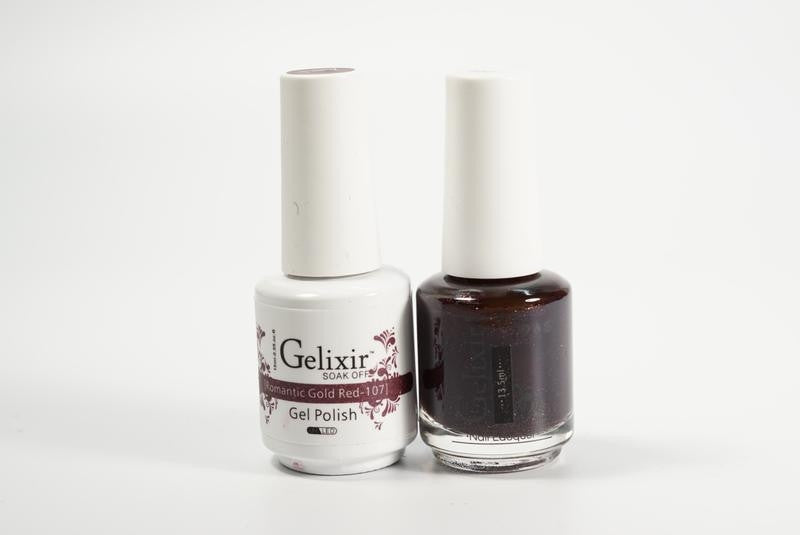 Gelixir Soak Off Gel All In One SetRomantic Glod Red GX107