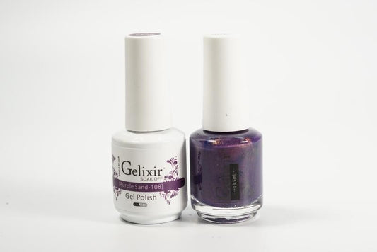 Gelixir Soak Off Gel All In One Set- Purple Sand  GX108