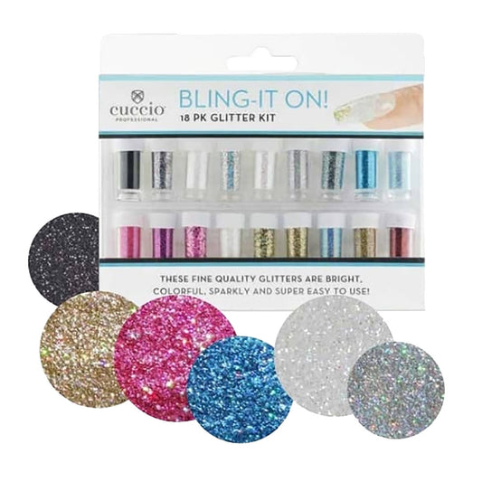 Cuccio Bling It On 18 Pk Glitter Kit CPNA9000