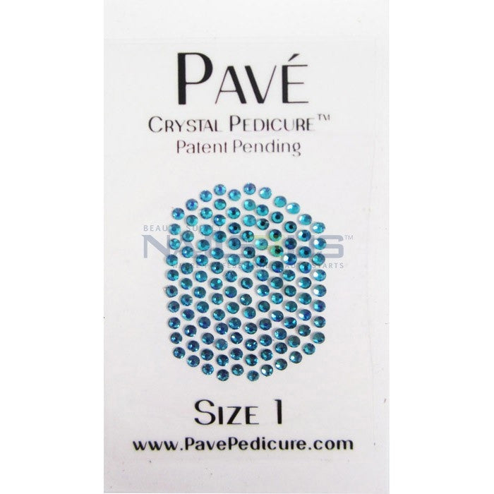 Pave Crystal Pedicure Mini Kit, 8pcs - Blue Zircon