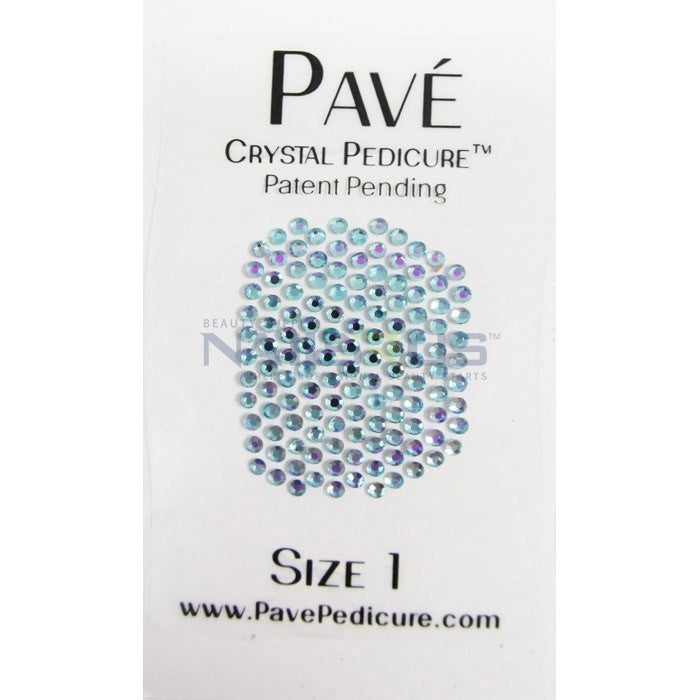 Pave Crystal Pedicure Mini Kit, 8pcs - Aquamarine