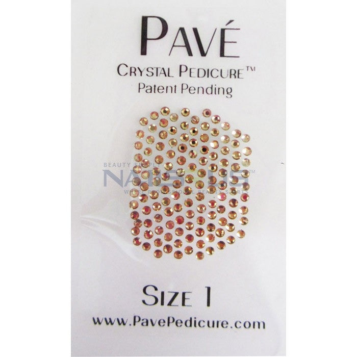 Pave Crystal Pedicure Mini Kit, 8pcs - Gold