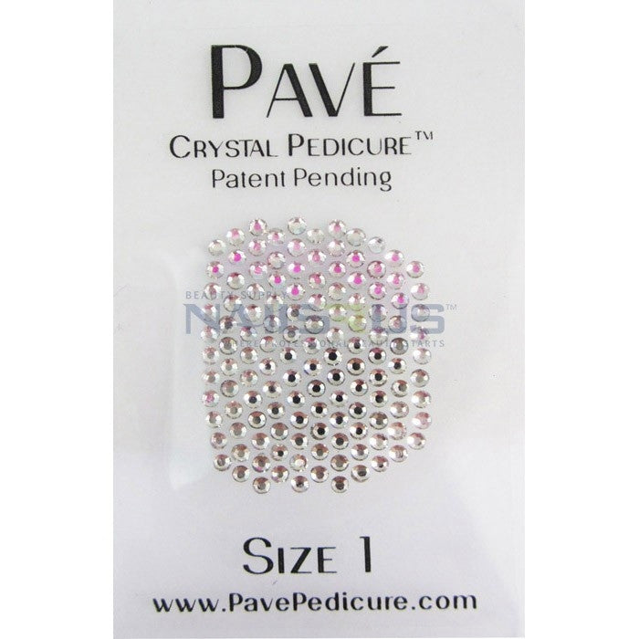 Pave Crystal Pedicure Mini Kit, 8pcs - Crystal