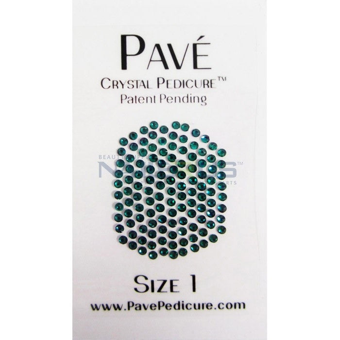 Pave Crystal Pedicure Mini Kit, 8pcs - Emerald