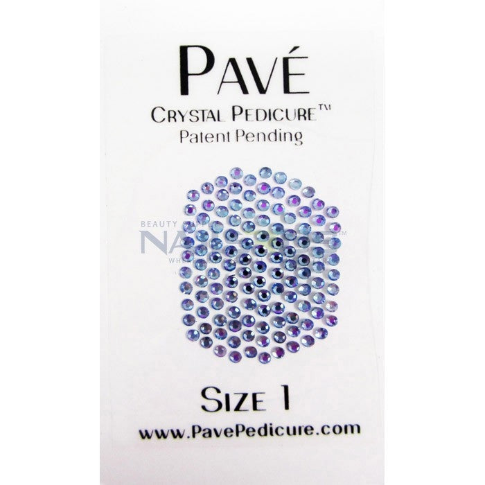 Pave Crystal Pedicure Mini Kit, 8pcs - Light Sapphire