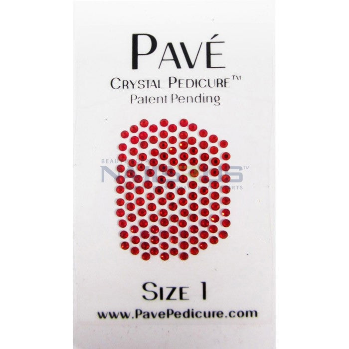 Pave Crystal Pedicure Mini Kit, 8pcs - Light Siam