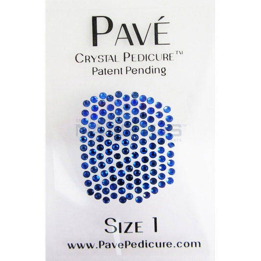 Pave Crystal Pedicure Mini Kit, 8pcs - Sapphire