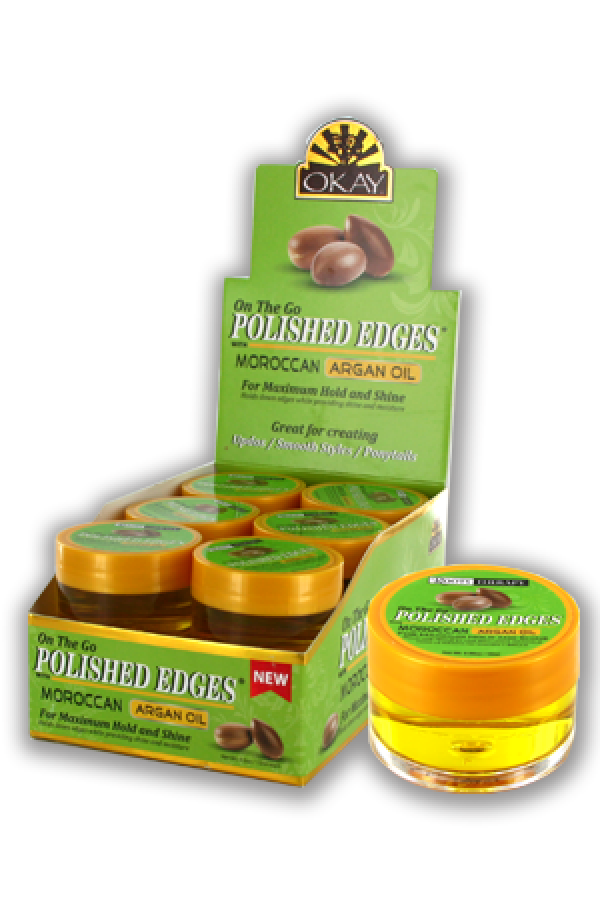 Okay-40 Polished Edges w/ Morrocan Argan Oil 0.5oz/12/dp