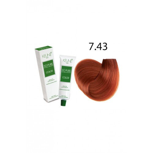 Keune So Pure Color - 7.43 Medium Copper Golden Blonde