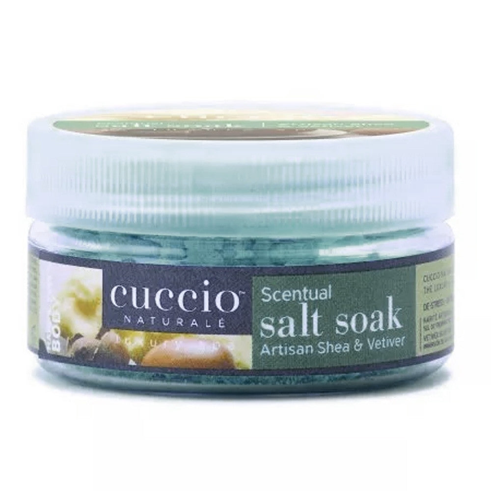 Cuccio Scentual Salt Soak 2 oz Artisan Shea & Vetiver 3259